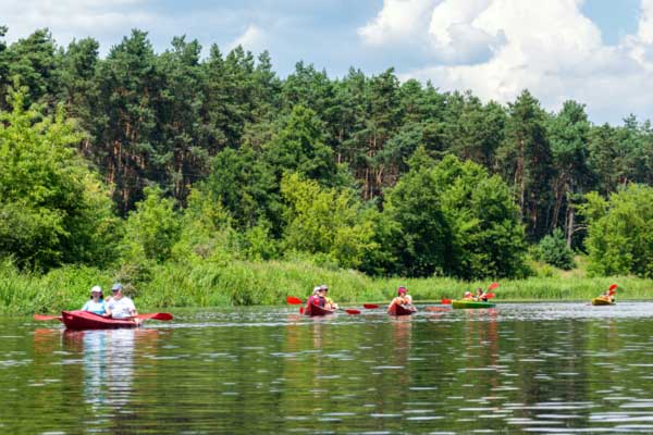 Spływy kajakowe rzeką Wrką na trasie Joniec - Pomiechówek i Borkowo - Szczypiorni